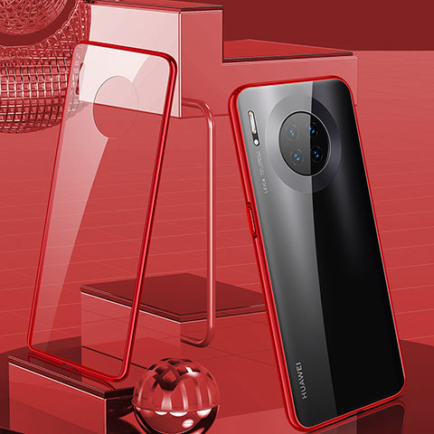 Custodia Lusso Alluminio Laterale Specchio 360 Gradi Cover M03 per Huawei Mate 30 Pro Rosso