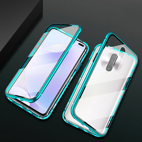 Custodia Lusso Alluminio Laterale Specchio 360 Gradi Cover M03 per Xiaomi Poco X2 Verde