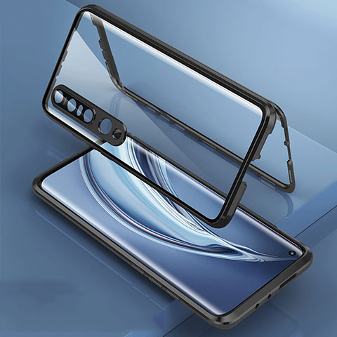 Custodia Lusso Alluminio Laterale Specchio 360 Gradi Cover M06 per Xiaomi Mi 10 Pro Nero