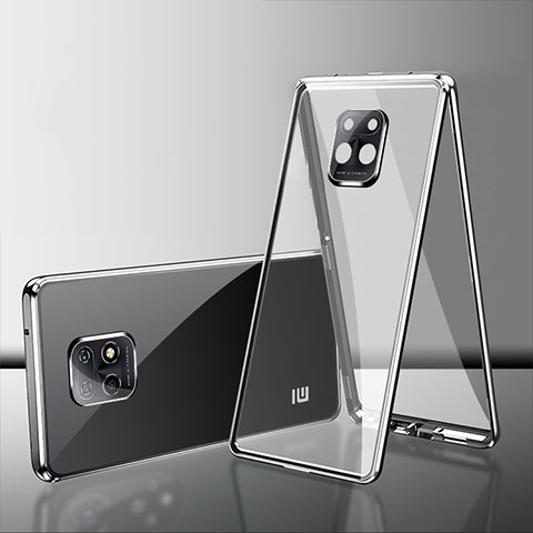 Custodia Lusso Alluminio Laterale Specchio 360 Gradi Cover P01 per Xiaomi Redmi 10X 5G Argento
