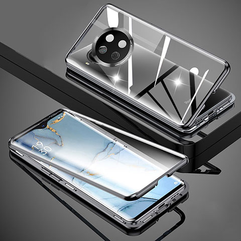 Custodia Lusso Alluminio Laterale Specchio 360 Gradi Cover P02 per Xiaomi Mi 10T Lite 5G Nero