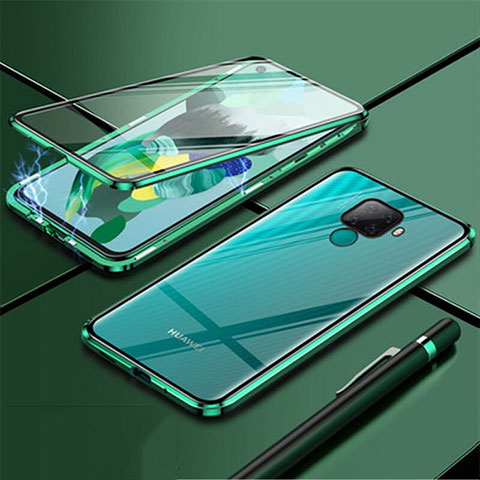 Custodia Lusso Alluminio Laterale Specchio 360 Gradi Cover per Huawei Mate 30 Lite Verde