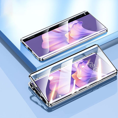Custodia Lusso Alluminio Laterale Specchio 360 Gradi Cover per Huawei Mate Xs 2 Nero