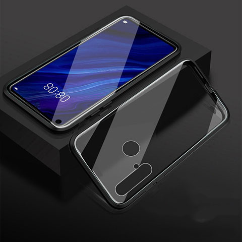 Custodia Lusso Alluminio Laterale Specchio 360 Gradi Cover per Huawei Nova 5i Nero