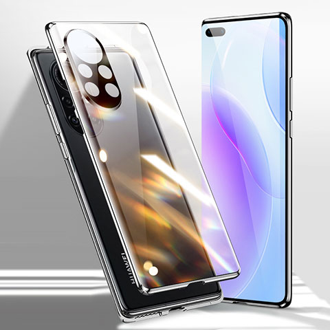 Custodia Lusso Alluminio Laterale Specchio 360 Gradi Cover per Huawei Nova 8 Pro 5G Nero