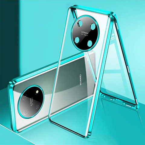 Custodia Lusso Alluminio Laterale Specchio 360 Gradi Cover per Huawei Nova Y90 Verde