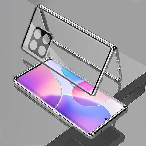 Custodia Lusso Alluminio Laterale Specchio 360 Gradi Cover per OnePlus 10 Pro 5G Argento