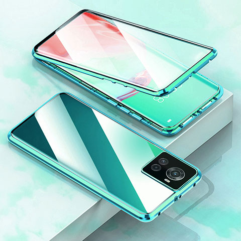 Custodia Lusso Alluminio Laterale Specchio 360 Gradi Cover per OnePlus Ace 5G Verde