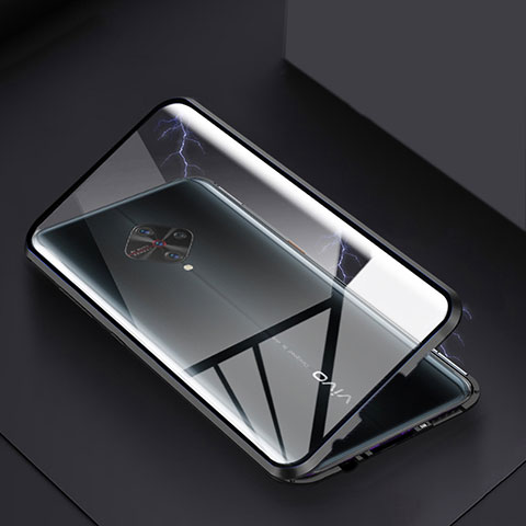 Custodia Lusso Alluminio Laterale Specchio 360 Gradi Cover per Vivo S1 Pro Nero