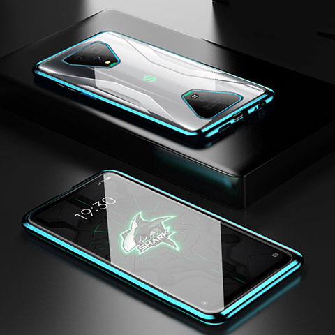 Custodia Lusso Alluminio Laterale Specchio 360 Gradi Cover per Xiaomi Black Shark 3 Verde