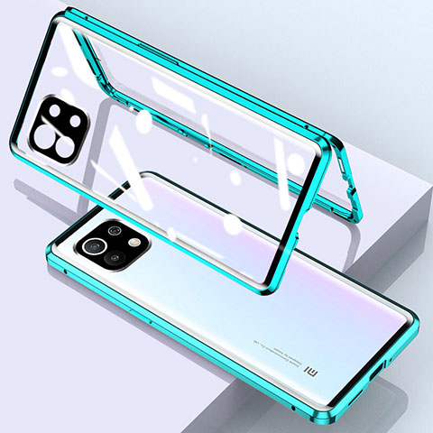 Custodia Lusso Alluminio Laterale Specchio 360 Gradi Cover per Xiaomi Mi 11 Lite 5G Verde