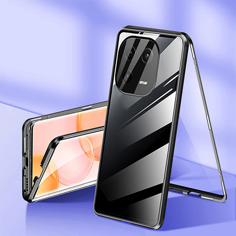 Custodia Lusso Alluminio Laterale Specchio 360 Gradi Cover per Xiaomi Mi 13 Pro 5G Nero