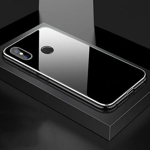 Custodia Lusso Alluminio Laterale Specchio 360 Gradi Cover per Xiaomi Mi 8 Argento