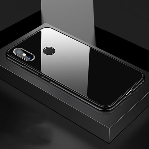 Custodia Lusso Alluminio Laterale Specchio 360 Gradi Cover per Xiaomi Mi 8 Nero