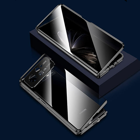 Custodia Lusso Alluminio Laterale Specchio 360 Gradi Cover per Xiaomi Mix Fold 2 5G Nero
