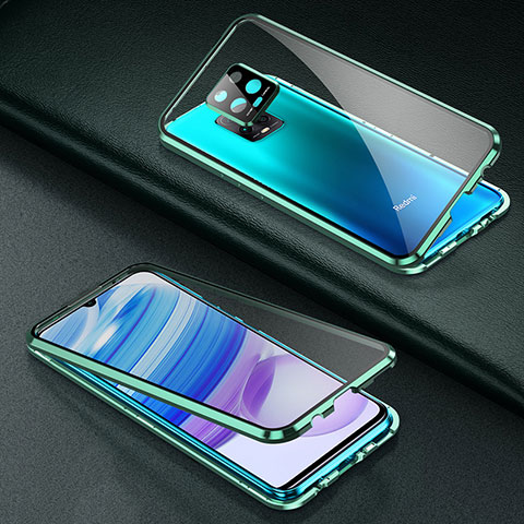Custodia Lusso Alluminio Laterale Specchio 360 Gradi Cover per Xiaomi Redmi 10X 5G Verde