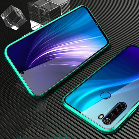 Custodia Lusso Alluminio Laterale Specchio 360 Gradi Cover per Xiaomi Redmi Note 8T Verde