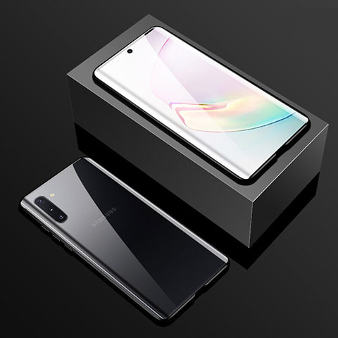 Custodia Lusso Alluminio Laterale Specchio 360 Gradi Cover T01 per Samsung Galaxy Note 10 5G Nero