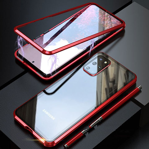 Custodia Lusso Alluminio Laterale Specchio 360 Gradi Cover T01 per Samsung Galaxy S20 Plus 5G Rosso