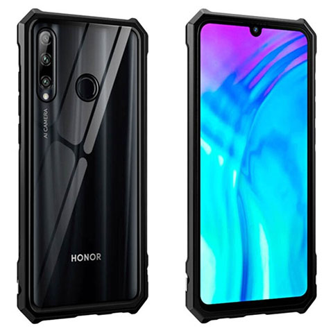 Custodia Lusso Alluminio Laterale Specchio 360 Gradi Cover T02 per Huawei Honor 20 Lite Nero