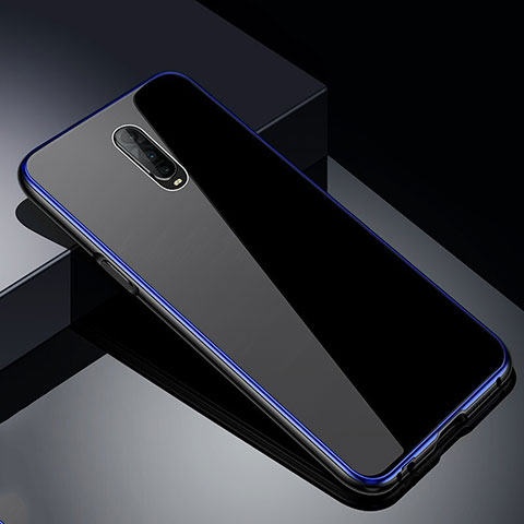 Custodia Lusso Alluminio Laterale Specchio 360 Gradi Cover T02 per Oppo R17 Pro Blu