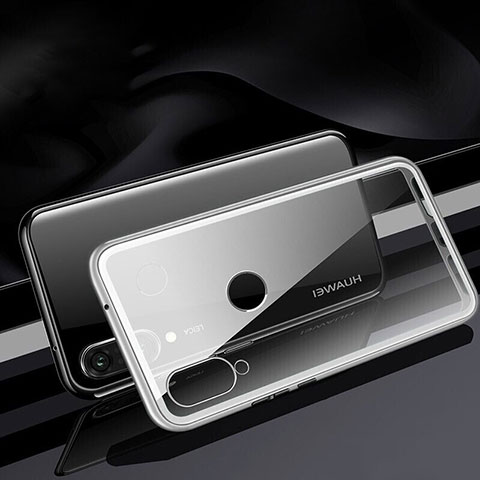 Custodia Lusso Alluminio Laterale Specchio 360 Gradi Cover T04 per Huawei Nova 4e Bianco