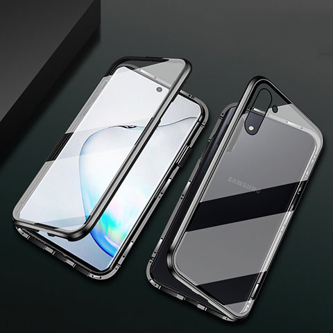 Custodia Lusso Alluminio Laterale Specchio 360 Gradi Cover T04 per Samsung Galaxy Note 10 Nero