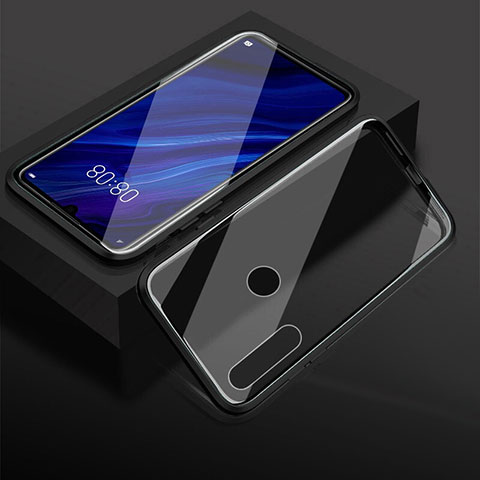 Custodia Lusso Alluminio Laterale Specchio 360 Gradi Cover T05 per Huawei Honor 20 Lite Nero