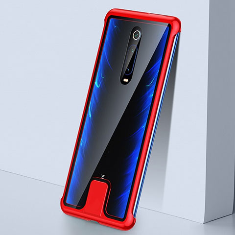 Custodia Lusso Alluminio Laterale Specchio 360 Gradi Cover T05 per Xiaomi Mi 9T Rosso