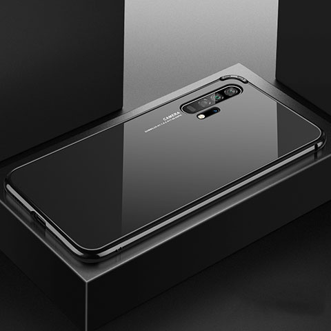 Custodia Lusso Alluminio Laterale Specchio 360 Gradi Cover T07 per Huawei Honor 20 Pro Nero