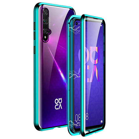 Custodia Lusso Alluminio Laterale Specchio 360 Gradi Cover T11 per Huawei Honor 20 Verde