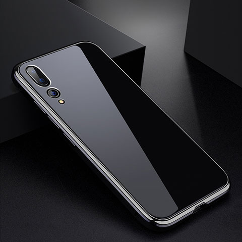 Custodia Lusso Alluminio Laterale Specchio Cover M01 per Huawei P20 Pro Argento