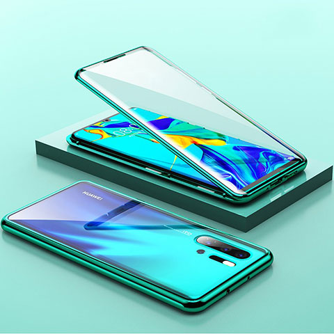 Custodia Lusso Alluminio Laterale Specchio Cover M01 per Huawei P30 Pro New Edition Verde