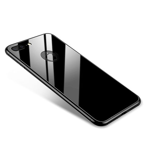 Custodia Lusso Alluminio Laterale Specchio Cover per Apple iPhone 7 Plus Nero