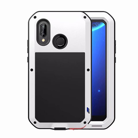 Custodia Lusso Alluminio Laterale Specchio Cover per Huawei Nova 3e Bianco