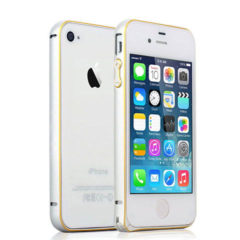 Custodia Lusso Laterale Alluminio per Apple iPhone 4 Argento