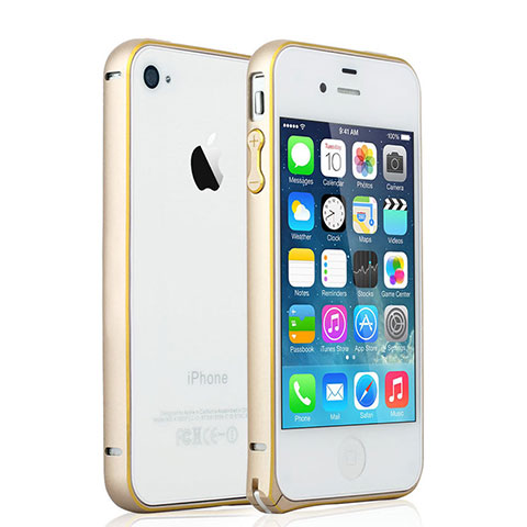Custodia Lusso Laterale Alluminio per Apple iPhone 4 Oro