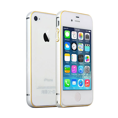 Custodia Lusso Laterale Alluminio per Apple iPhone 4S Argento