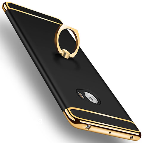 Custodia Lusso Metallo Laterale e Plastica con Anello Supporto per Xiaomi Mi Note 2 Nero