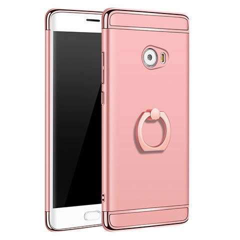 Custodia Lusso Metallo Laterale e Plastica con Anello Supporto per Xiaomi Mi Note 2 Special Edition Oro Rosa