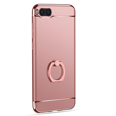 Custodia Lusso Metallo Laterale e Plastica con Anello Supporto per Xiaomi Mi Note 3 Oro Rosa