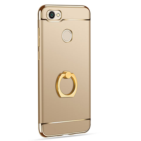 Custodia Lusso Metallo Laterale e Plastica con Anello Supporto per Xiaomi Redmi Note 5A High Edition Oro