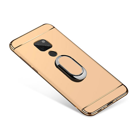 Custodia Lusso Metallo Laterale e Plastica Cover con Anello Supporto A01 per Huawei Mate 20 Oro