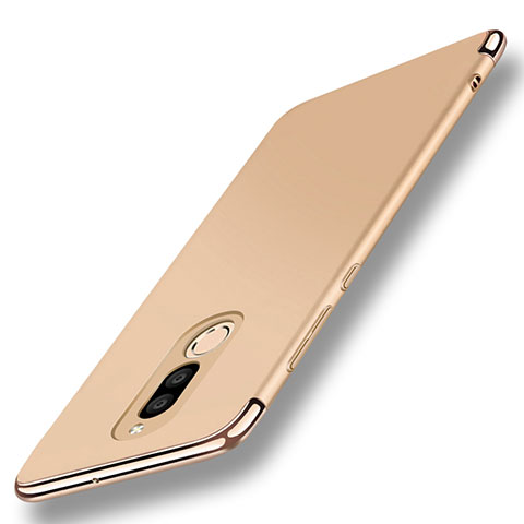 Custodia Lusso Metallo Laterale e Plastica Cover con Anello Supporto A01 per Huawei Nova 2i Oro