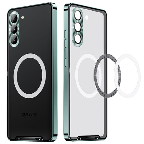 Custodia Lusso Metallo Laterale e Plastica Cover con Mag-Safe Magnetic LK1 per Samsung Galaxy S23 Plus 5G Oro