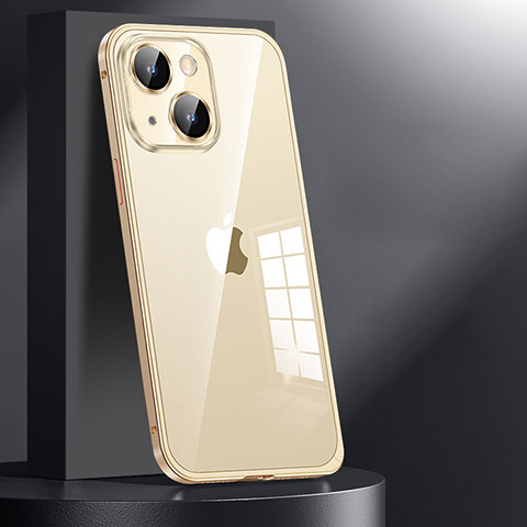 Custodia Lusso Metallo Laterale e Plastica Cover JL1 per Apple iPhone 14 Oro