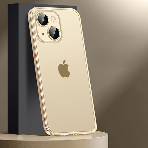 Custodia Lusso Metallo Laterale e Plastica Cover JL2 per Apple iPhone 14 Plus Oro