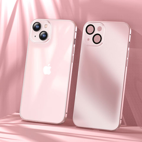 Custodia Lusso Metallo Laterale e Plastica Cover LF1 per Apple iPhone 15 Plus Oro Rosa
