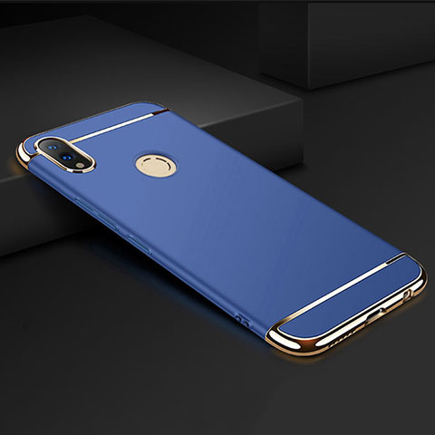 Custodia Lusso Metallo Laterale e Plastica Cover M01 per Huawei Honor V10 Lite Blu