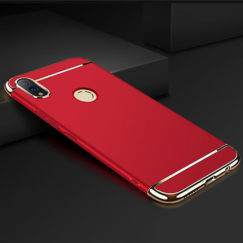 Custodia Lusso Metallo Laterale e Plastica Cover M01 per Huawei Honor V10 Lite Rosso
